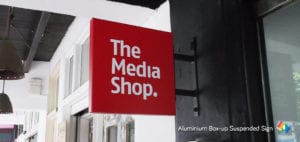 cantilever lightbox signage suspended