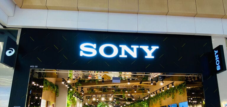 front lit retail signage for sony