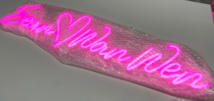 pink love proposal neon sign