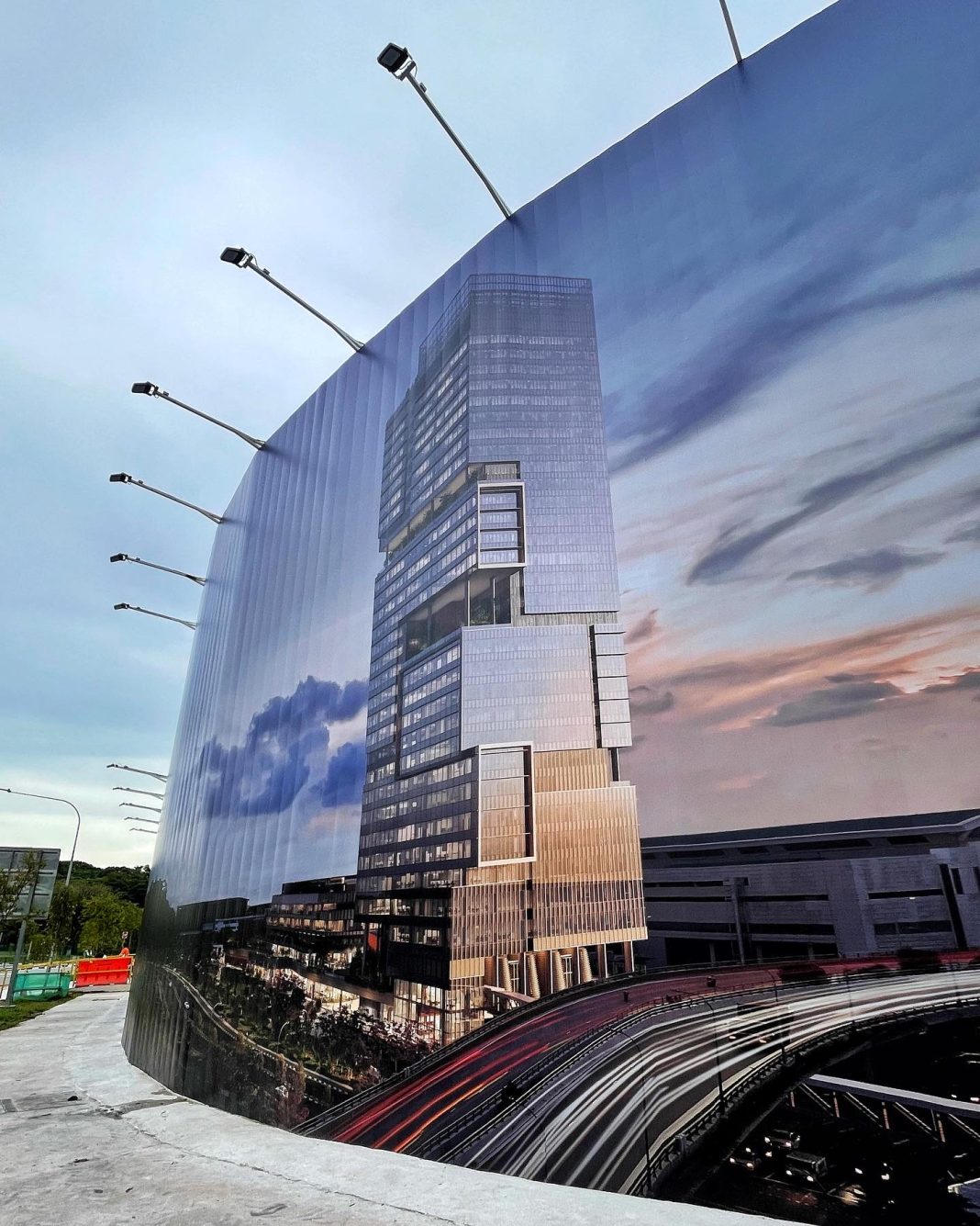 Labrador Tower Construction hoarding stickers complete with lights