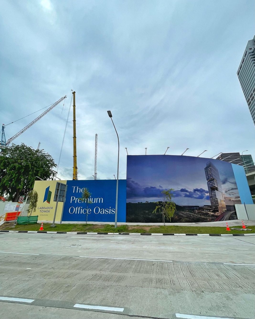 Labrador Tower construction hoarding complete
