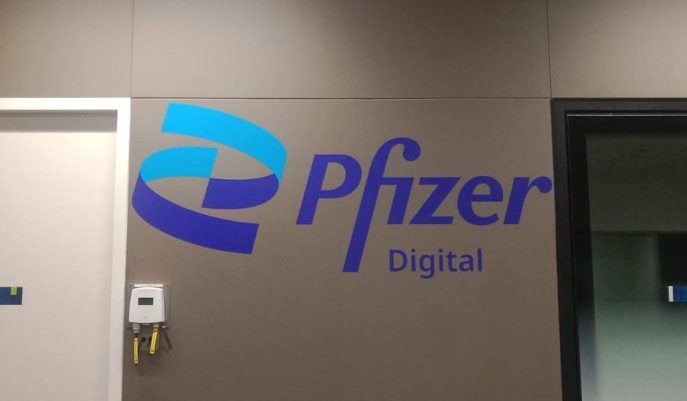 pfizer vinyl die cut sticker