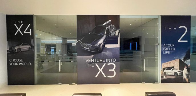 BMW Indoor glass stickers