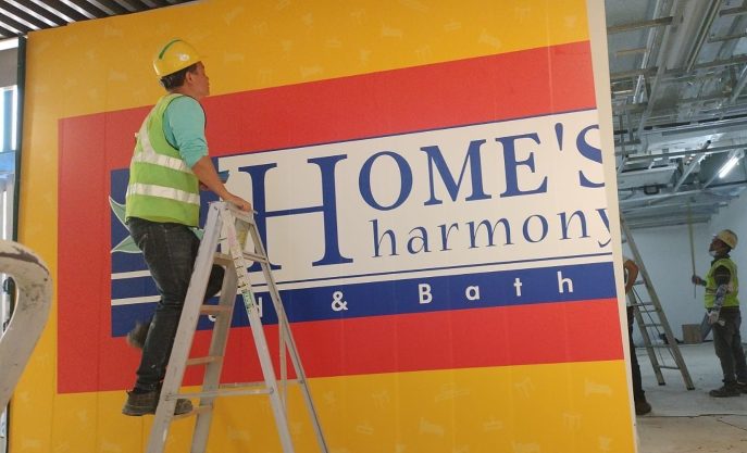 Home's Harmony hoarding stickers