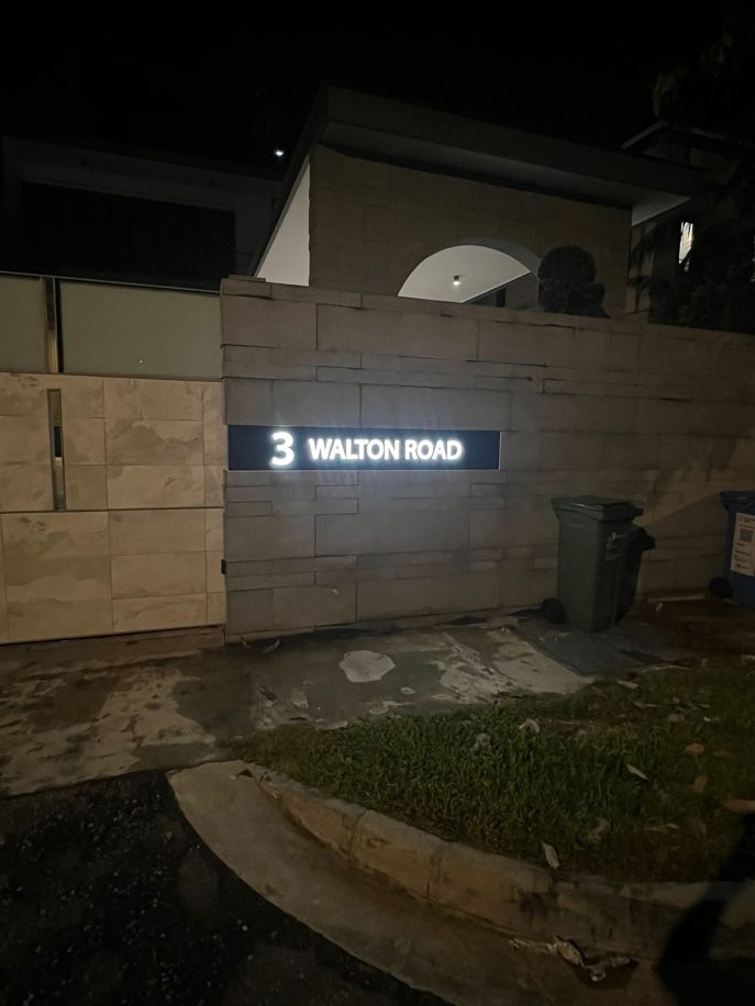 Lighted house number signage