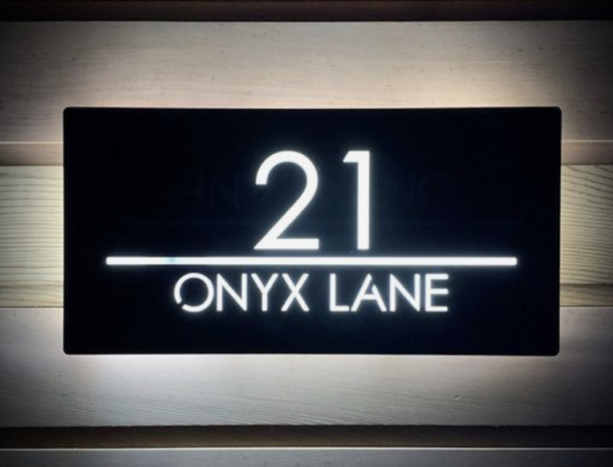 Lighted house number signage