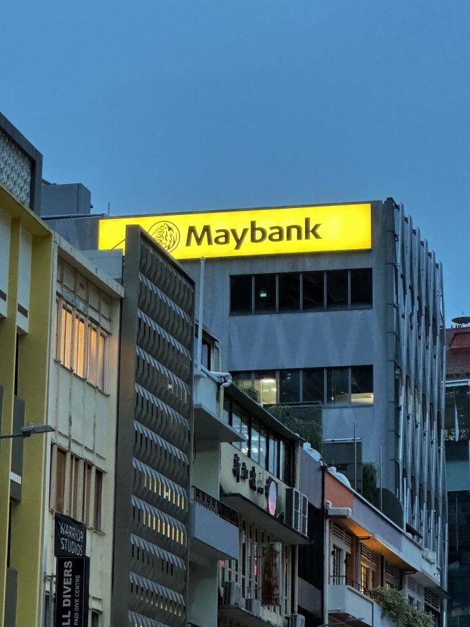 Maybank Securities Lightbox Building Signage