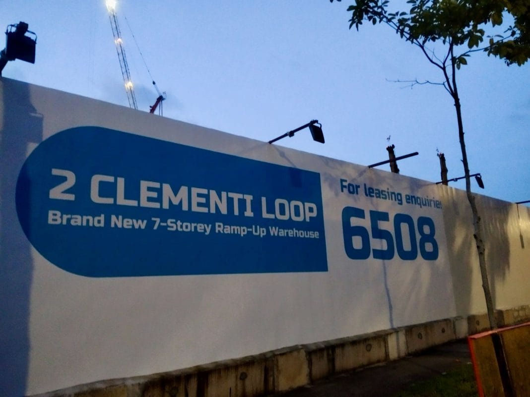 Hoarding vinyl prints installation at 2 Clementi Loop