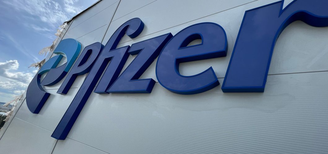 Pfizer outdoor signage front lit letters