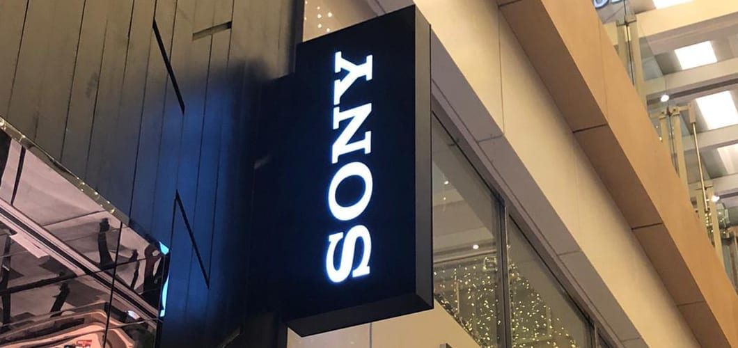 sony cantilever lightbox signage